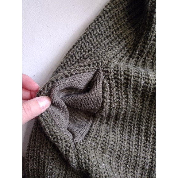 Ultra Flirt Women's Olive Green Textured Knit Open Front Cardigan Sweater M - Picture 5 of 5